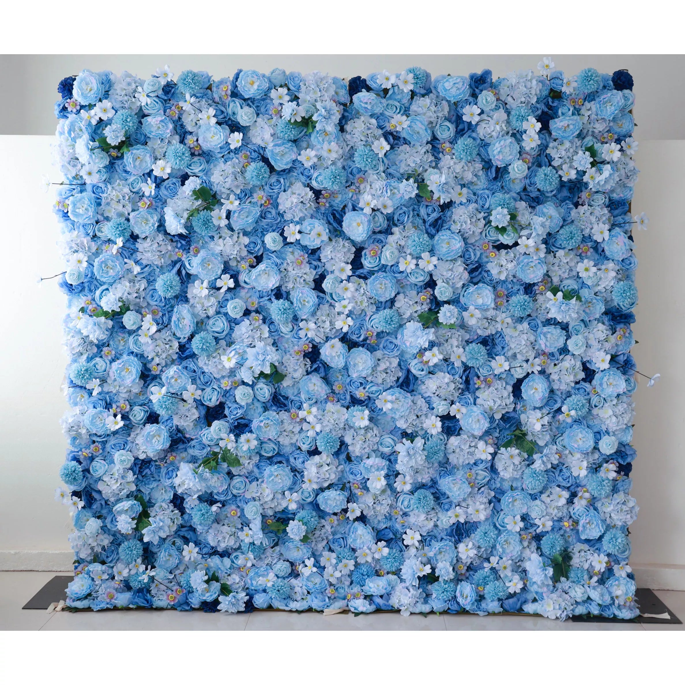 Valar Flowers Introduces: Azure Blooms Gala – An Enchanting Medley of Sky Blue &amp; Pearly White Fabric Flowers – Prime Floral Display for Summer Fetes, Celebrations &amp; Modern Home Accents-VF-219-4