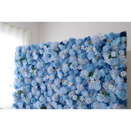 Valar Flowers Introduces: Azure Blooms Gala – An Enchanting Medley of Sky Blue &amp; Pearly White Fabric Flowers – Prime Floral Display for Summer Fetes, Celebrations &amp; Modern Home Accents-VF-219-4