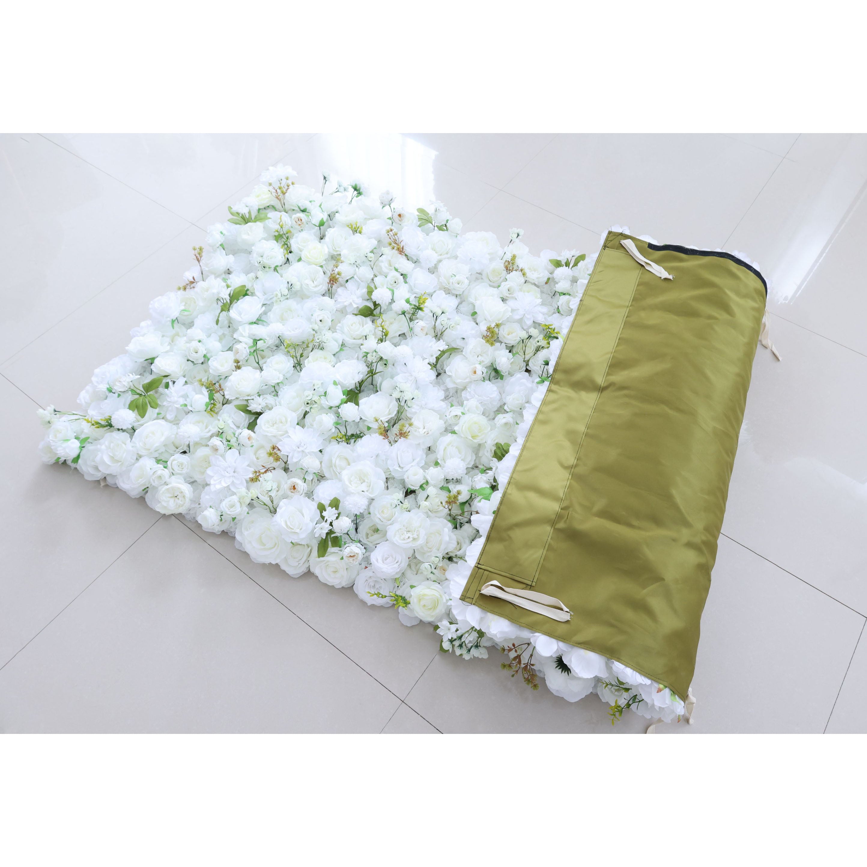 Valar Flower Roll Up Fabric Artificial Flower Wall Wedding Backdrop, Floral Party Decor, Event Photography-VF-342