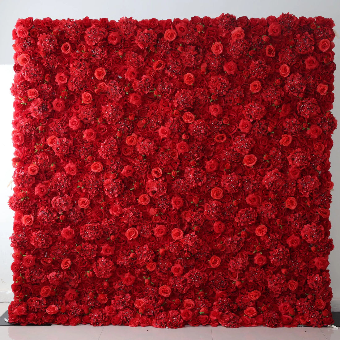 ValarFlowers Artificial Rose Wall Backdrop: Crimson Cascade - The Passionate Pulse Collection-VF-261