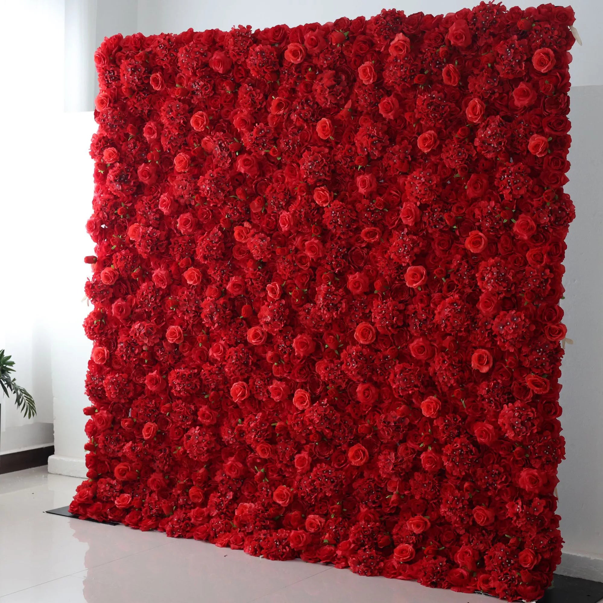 ValarFlowers Backdrop: Immerse in the allure of Crimson Cascade from the Passionate Pulse Collection—a sea of deep red roses portraying profound passion.