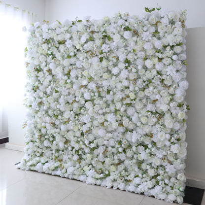 Valar Flower Roll Up Fabric Artificial Flower Wall Wedding Backdrop, Floral Party Decor, Event Photography-VF-342