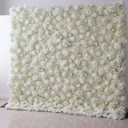 Valar Flores Enrollar Tela Artificial Verde Limón Y Blanco Flor De Rosa Pared Fondo De Boda, Decoración Floral De Fiesta, Fotografía De Eventos-VF-056