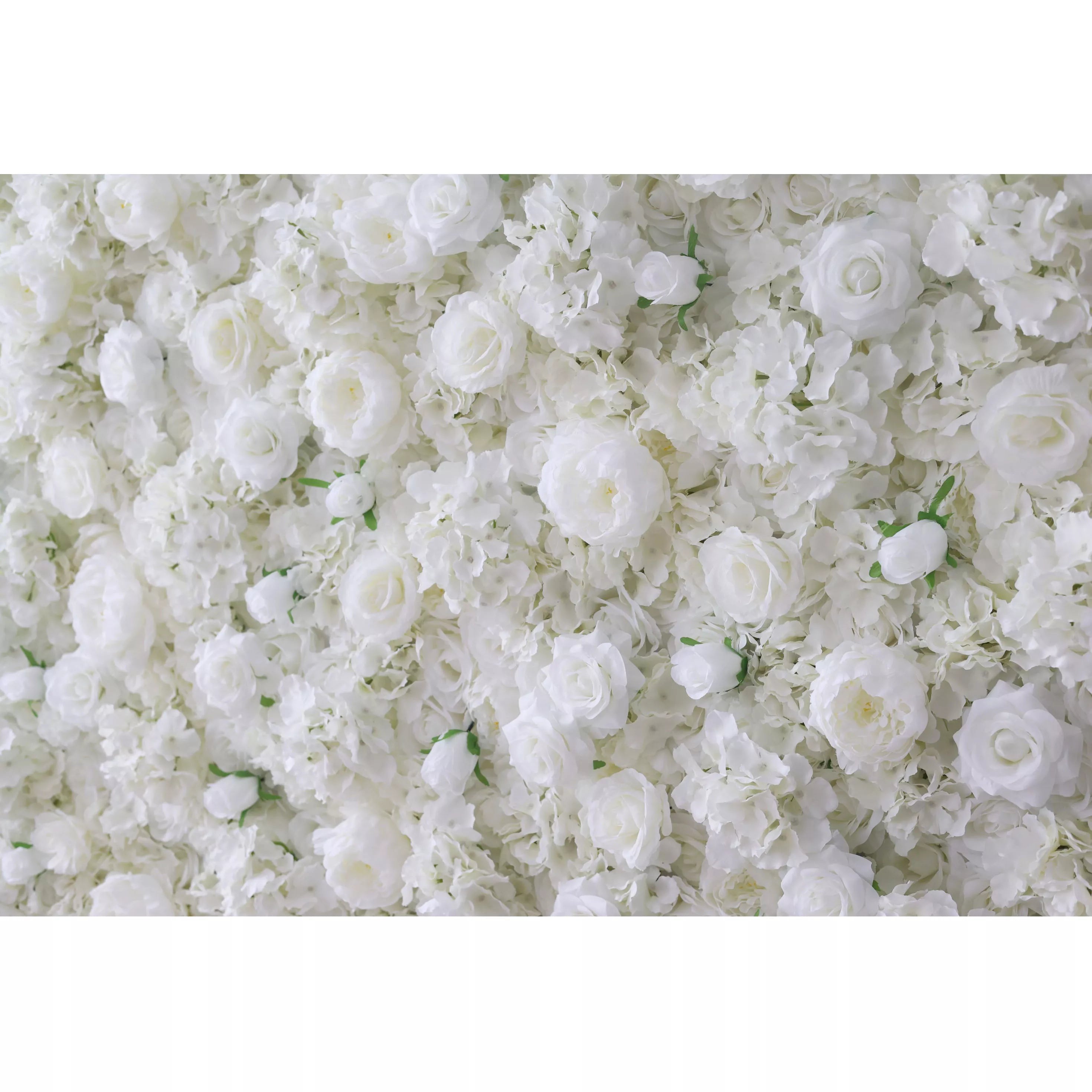 Valar Flowers Roll Up Fabric Artificial Lemon Green and White Rose Flower Wall Wedding Backdrop, Floral Party Decor, Event Photography-VF-056