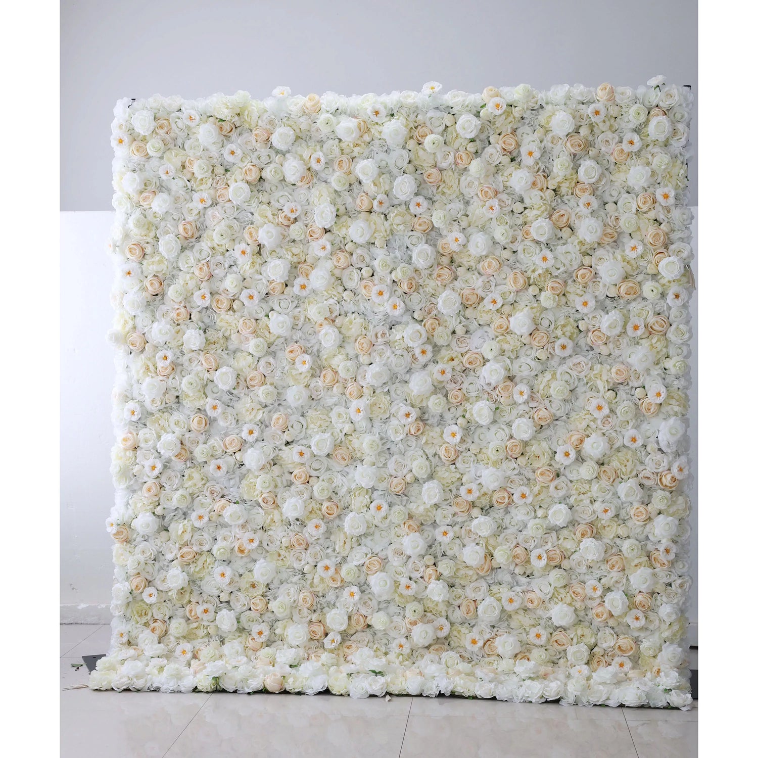 ValarFlowers Fondo de pared floral artificial: Whispering White - The Ethereal Elegance Collection-VF-263