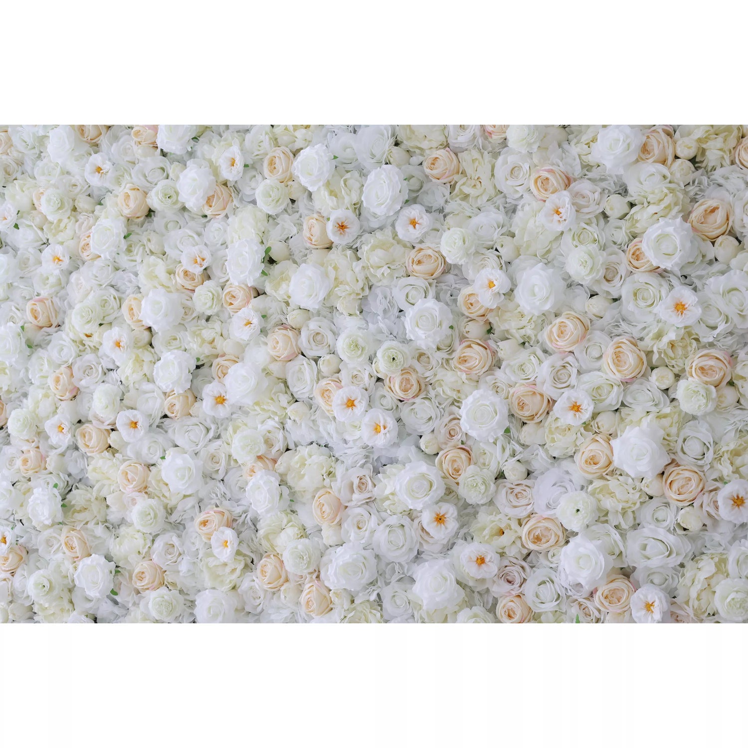 Valar Flores Roll Up Tecido Artificial Branco, Creme e Champagne Flor Parede Wedding Backdrop, Decoração Floral Festa, Fotografia Evento-VF-263