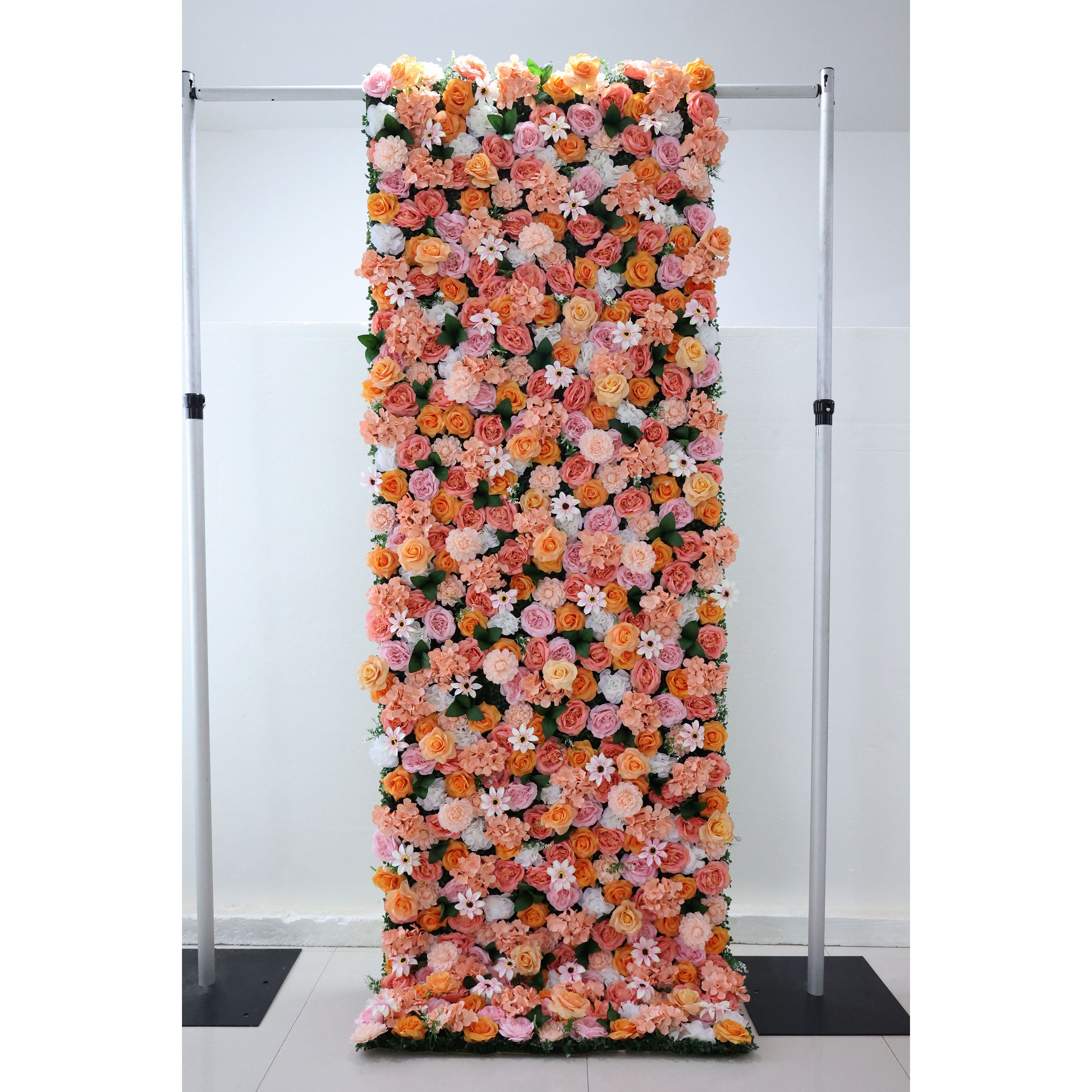 Valar Flowers Roll Up Fabric Artificial Flower Wall Wedding Backdrop, Floral Party Decor, Event Photography-VF-343