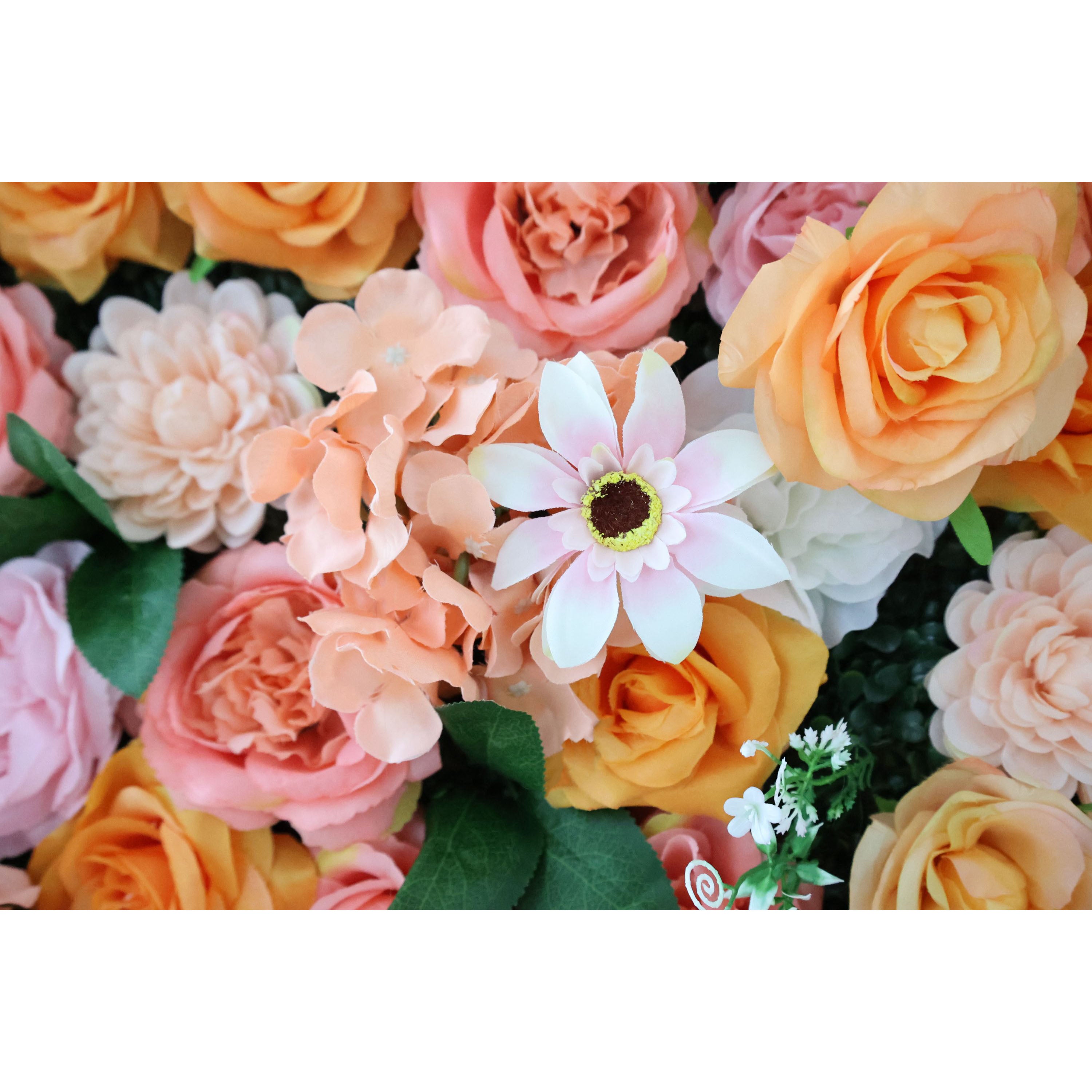 Valar Flowers Roll Up Fabric Artificial Flower Wall Wedding Backdrop, Floral Party Decor, Event Photography-VF-343