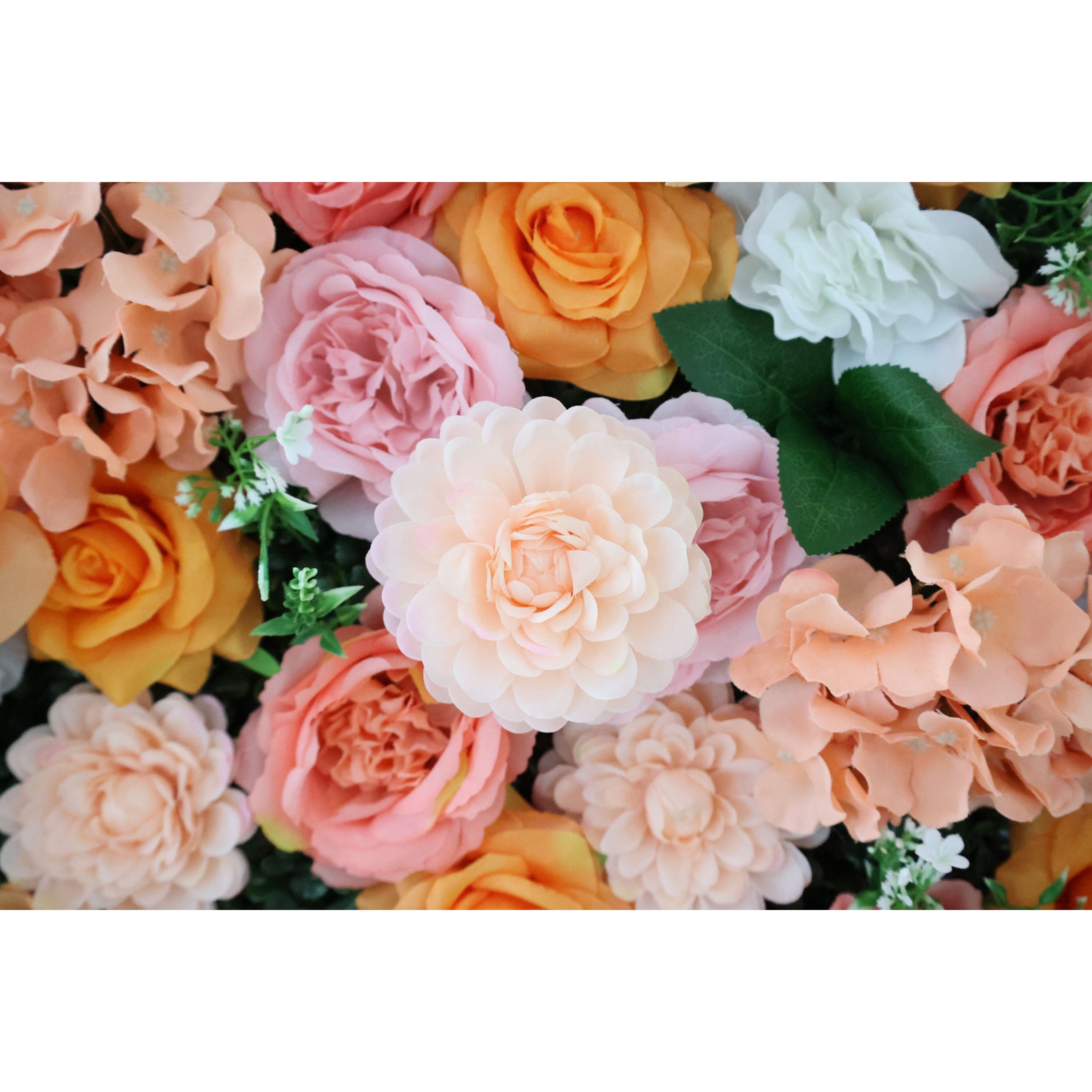 Valar Flowers Roll Up Fabric Artificial Flower Wall Wedding Backdrop, Floral Party Decor, Event Photography-VF-343