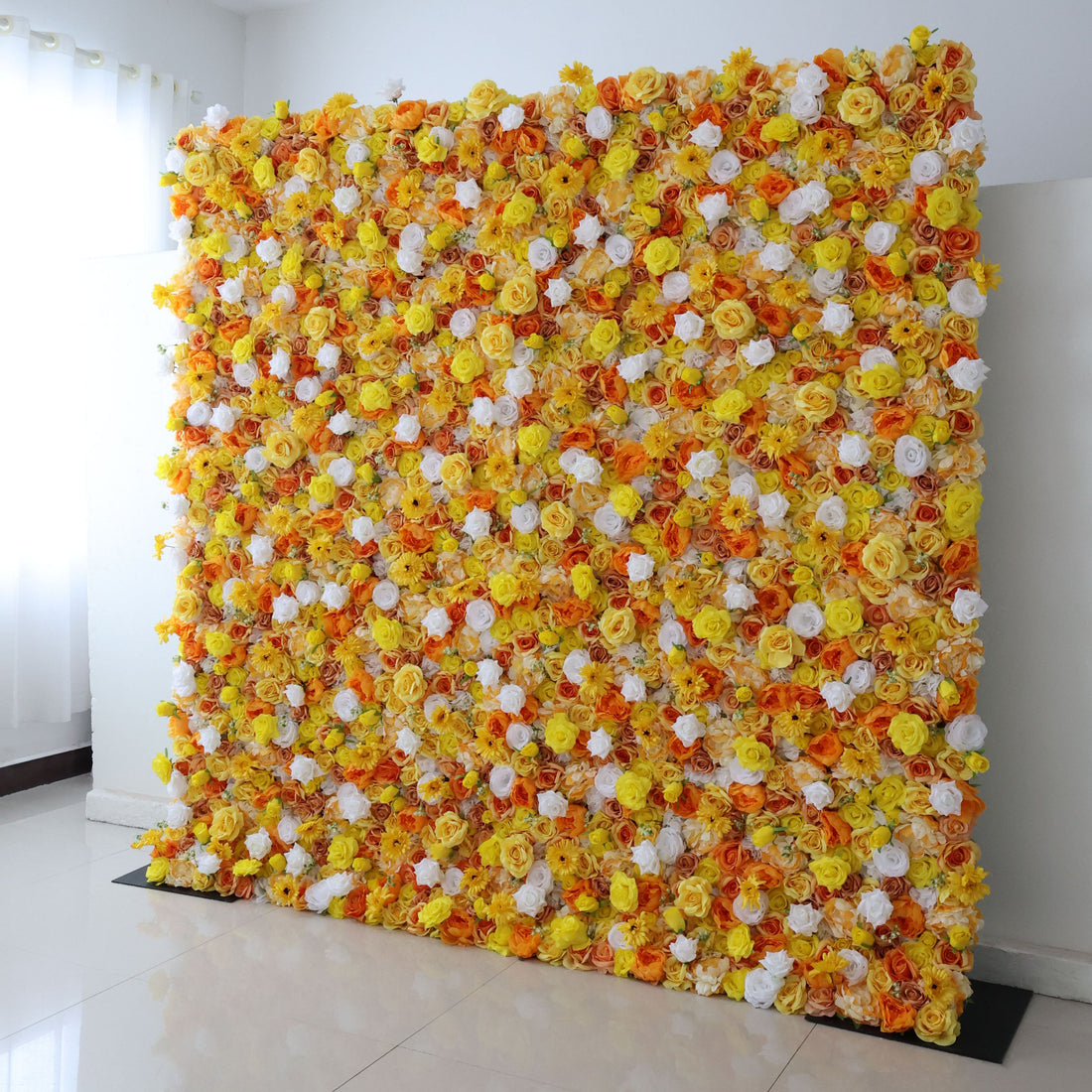 Valar Flowers Roll Up Fabric Artificial Flower Wall Wedding Backdrop, Floral Party Decor, Event Photography-VF-346