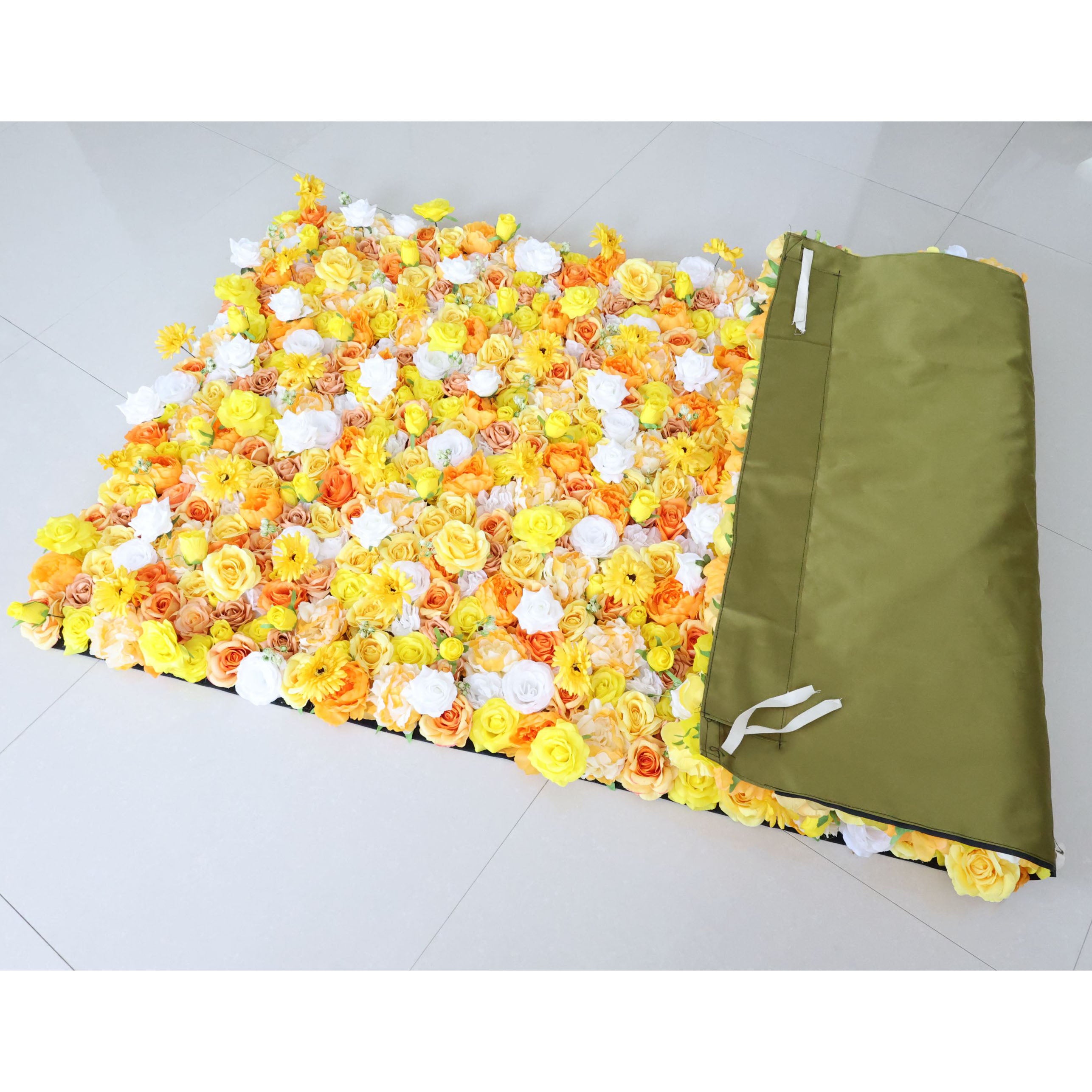 Valar Flowers Roll Up Fabric Artificial Flower Wall Wedding Backdrop, Floral Party Decor, Event Photography-VF-346