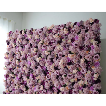 ValarFlowers Künstliche Blumenwand Hintergrund: Lavender Luxe: Eine Symphonie aus heiteren und sanften Farbtönen - Royal Romance: -VF-292