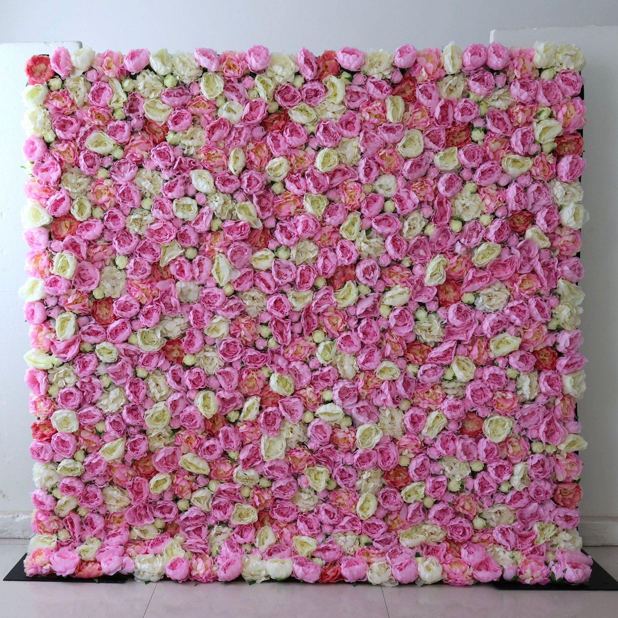 Valar Flowers Roll Up Fabric Artificial Flower Wall Wedding Backdrop, Floral Party Decor, Event Photography-VF-347