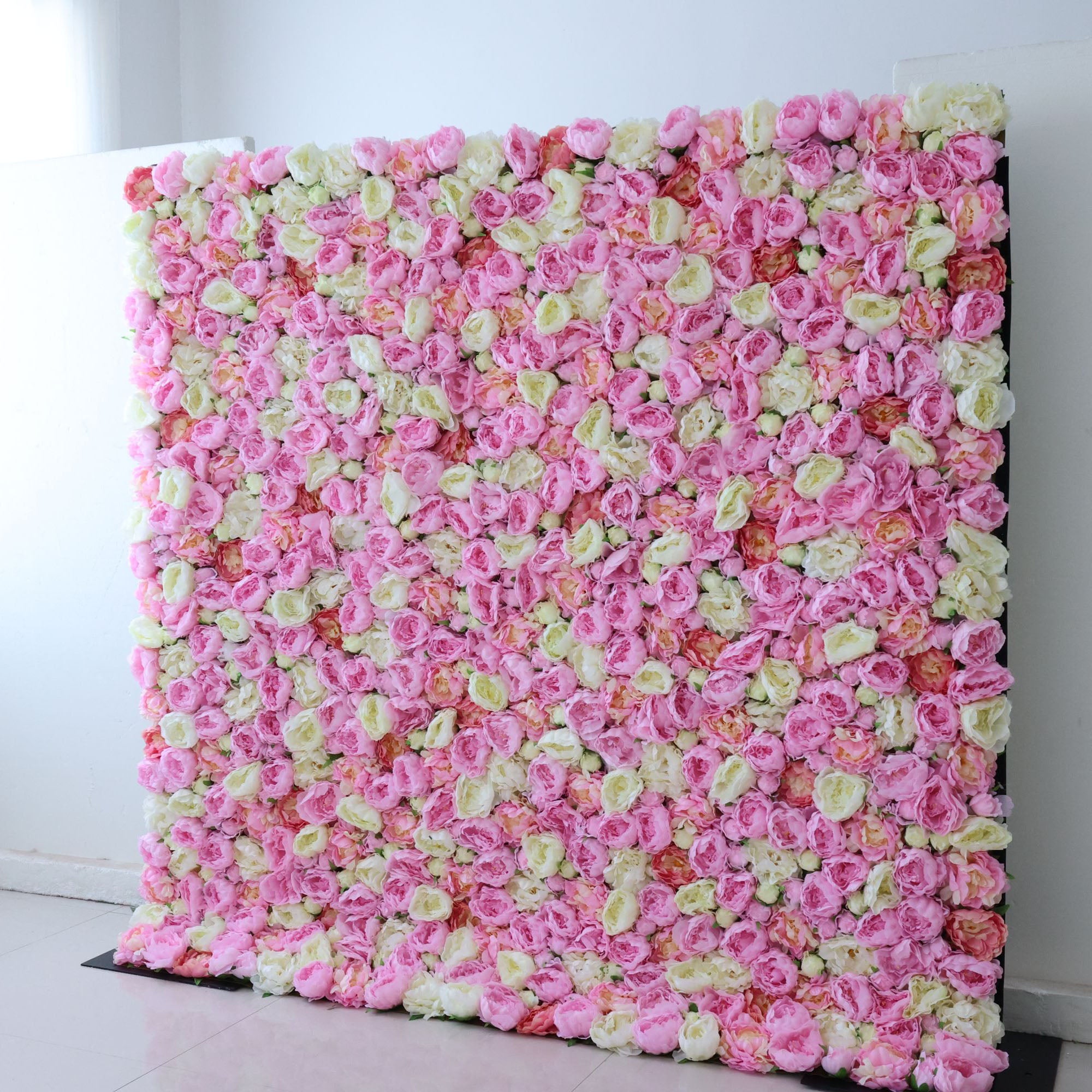 Valar Flowers Roll Up Fabric Artificial Flower Wall Wedding Backdrop, Floral Party Decor, Event Photography-VF-347