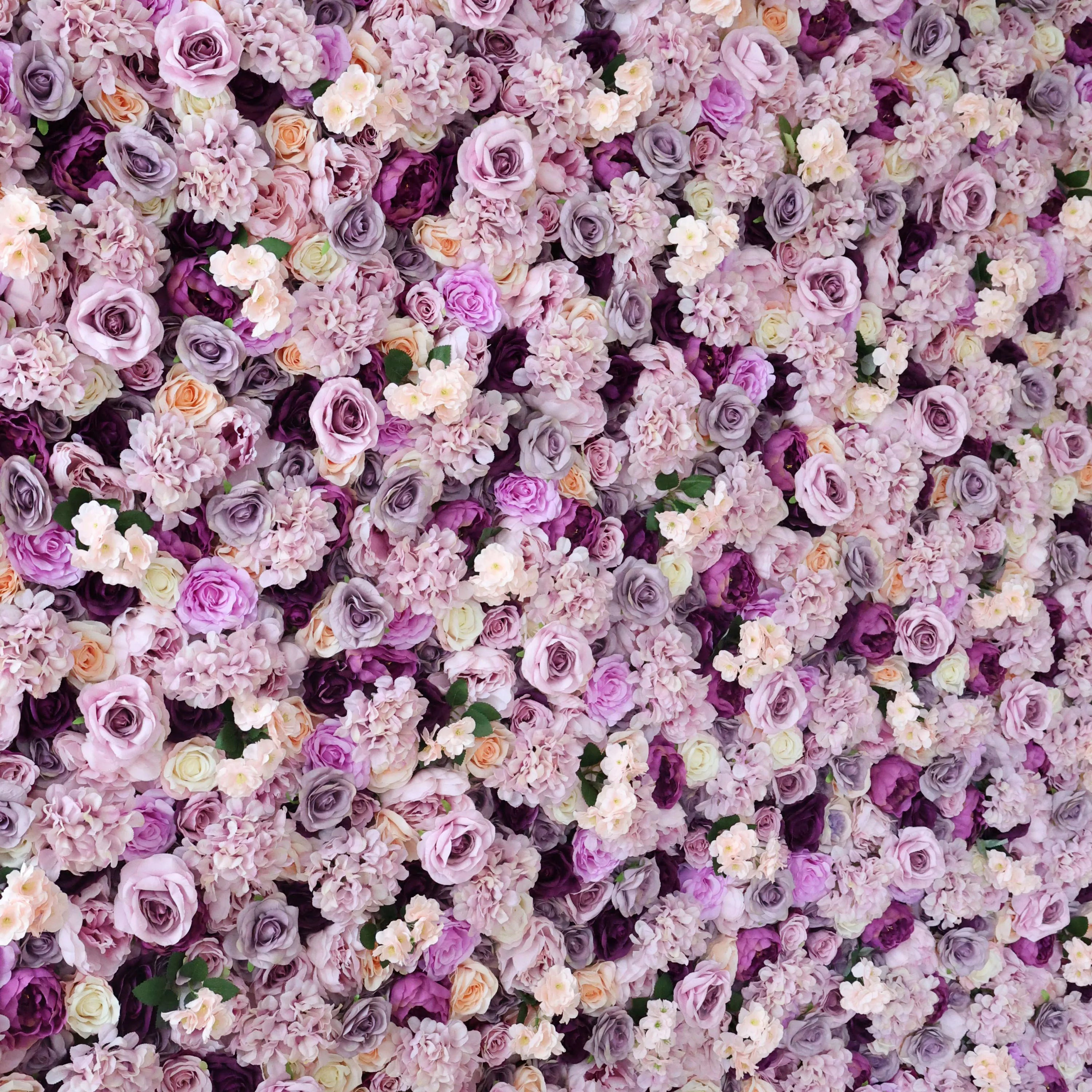 ValarFlowers Künstliche Blumenwand Hintergrund: Lavender Luxe: Eine Symphonie aus heiteren und sanften Farbtönen - Royal Romance: -VF-292