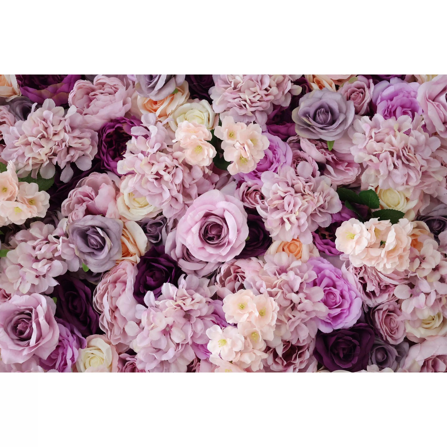 ValarFlowers Künstliche Blumenwand Hintergrund: Lavender Luxe: Eine Symphonie aus heiteren und sanften Farbtönen - Royal Romance: -VF-292