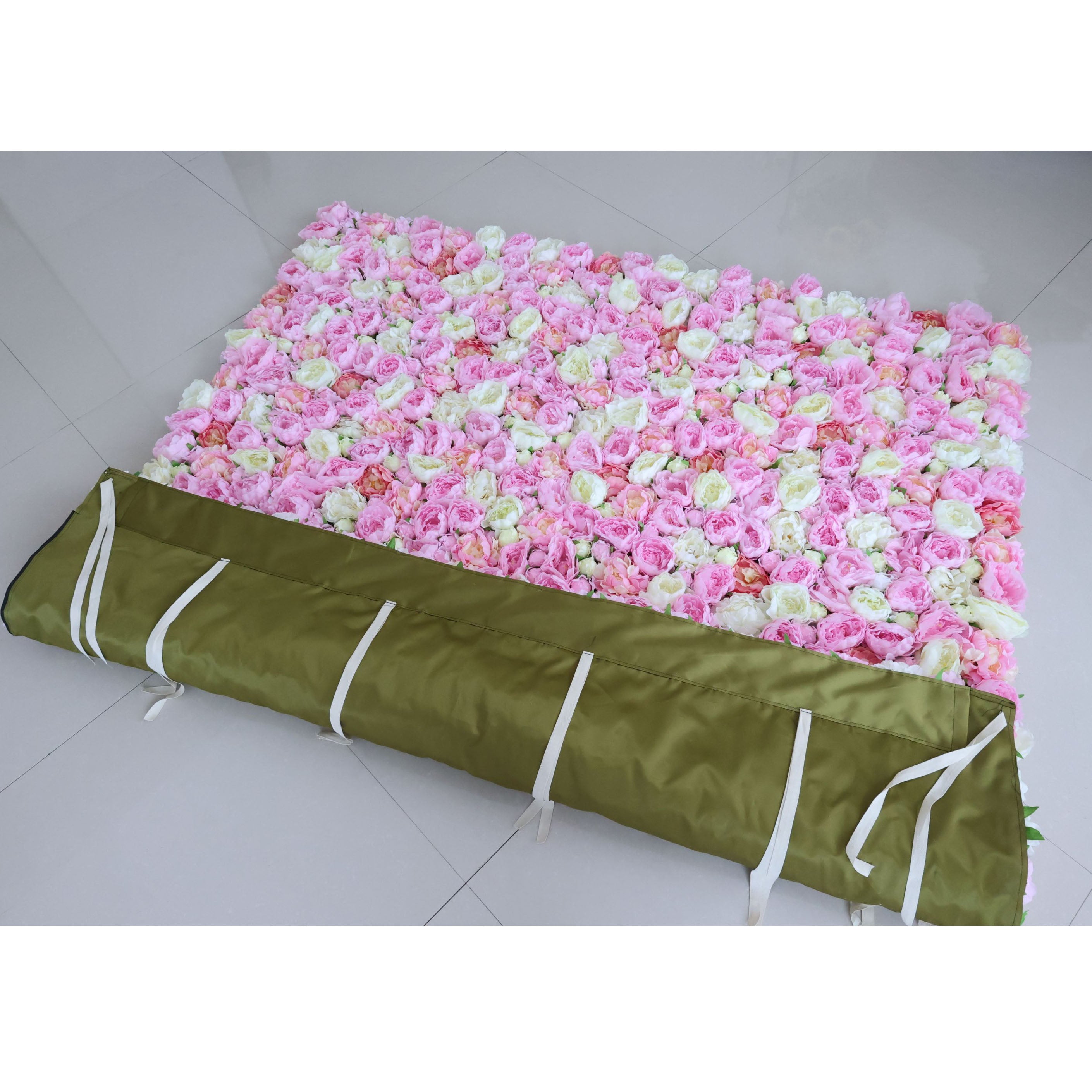 Valar Flowers Roll Up Fabric Artificial Flower Wall Wedding Backdrop, Floral Party Decor, Event Photography-VF-347