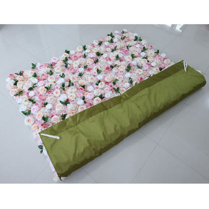 Valar Flowers Roll Up Fabric Artificial Flower Wall Wedding Backdrop, Floral Party Decor, Event Photography-VF-349