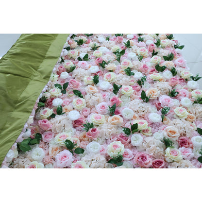 Valar Flores Roll Up Tecido Flor Artificial Parede Wedding Backdrop, Decoração Floral Festa, Evento Fotografia-VF-349