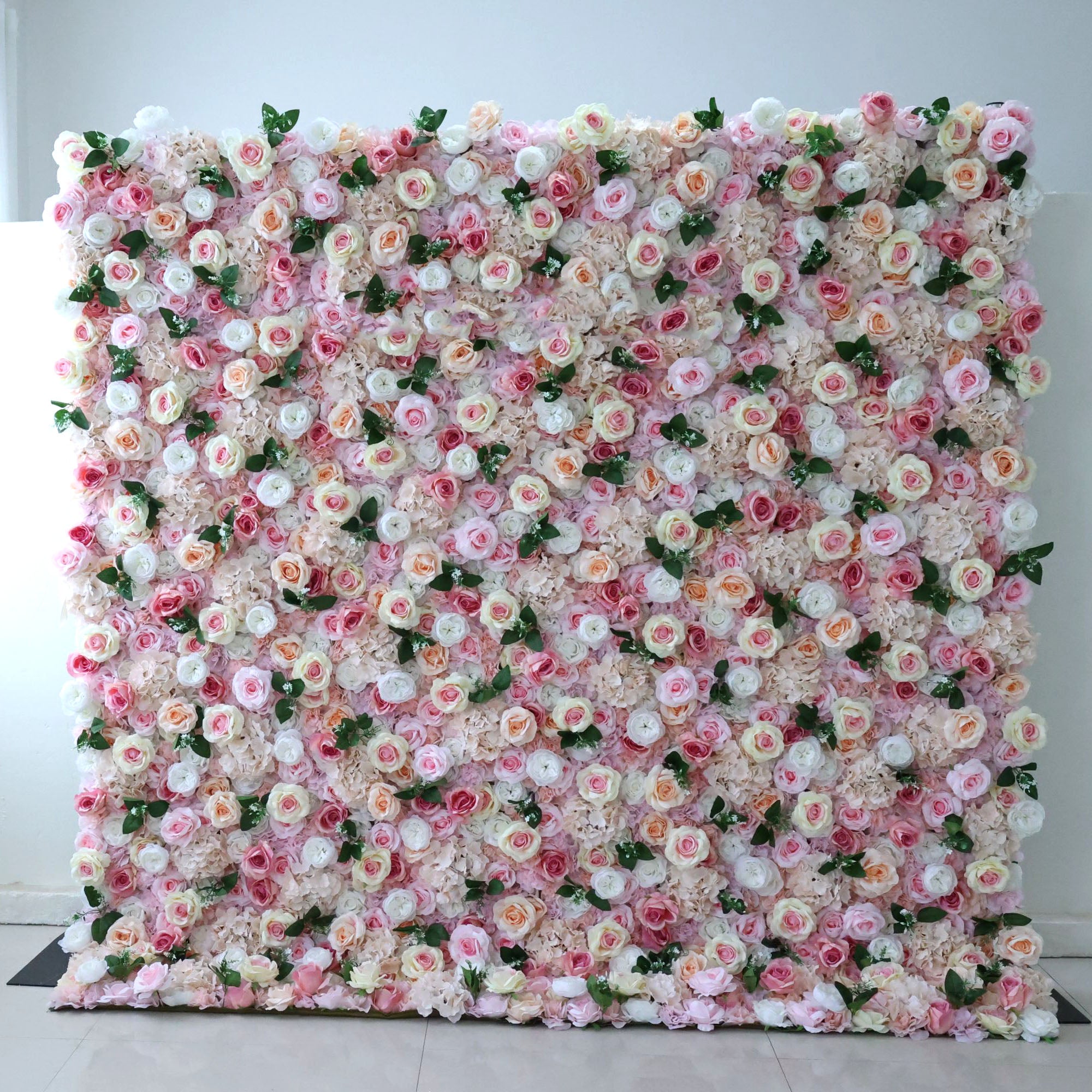 Valar Flowers Roll Up Fabric Artificial Flower Wall Wedding Backdrop, Floral Party Decor, Event Photography-VF-349