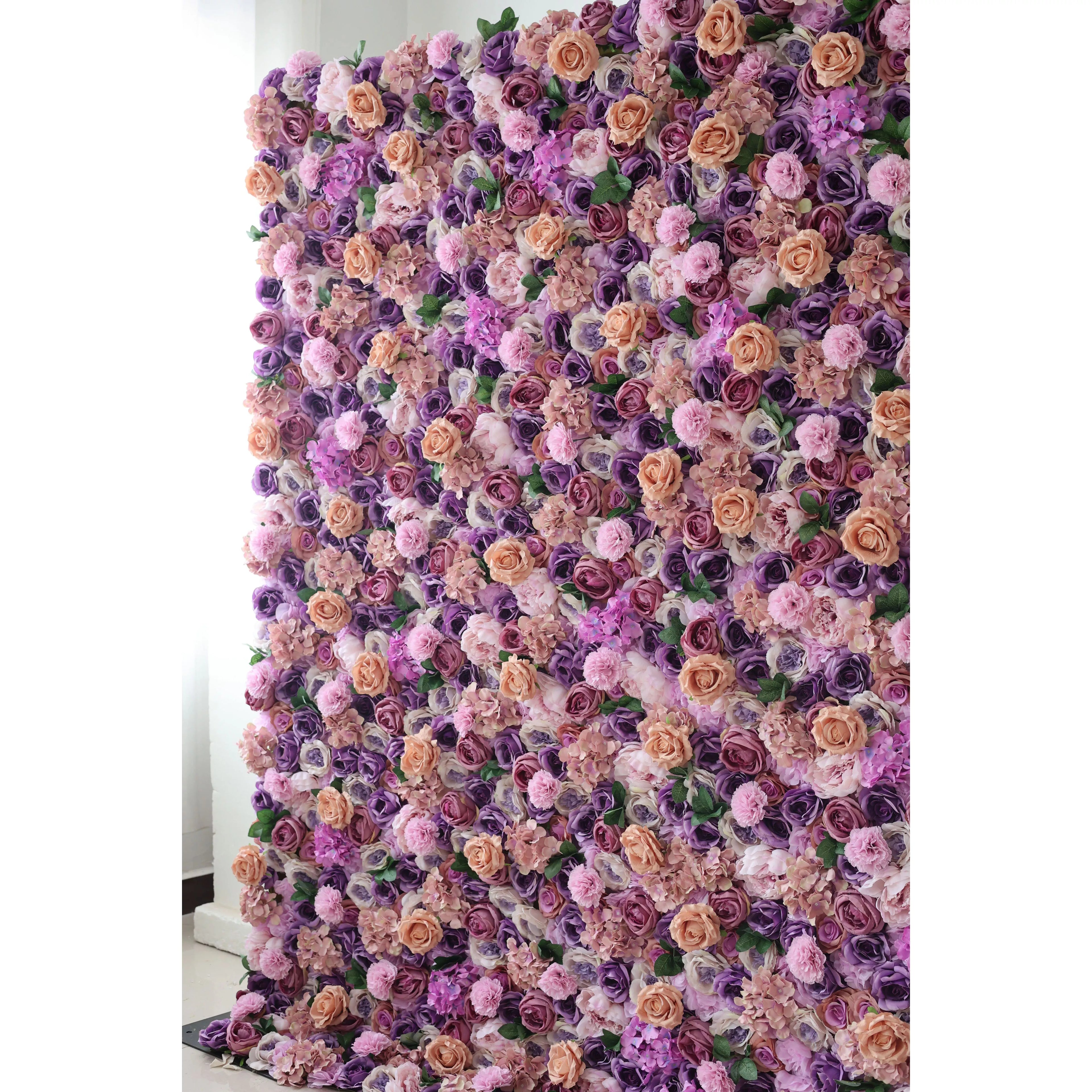 ValarFlowers Artificial Floral Parede Fundo: Lavanda Luxuosa Lushness - O Brilho do Rosa Romance-VF-250