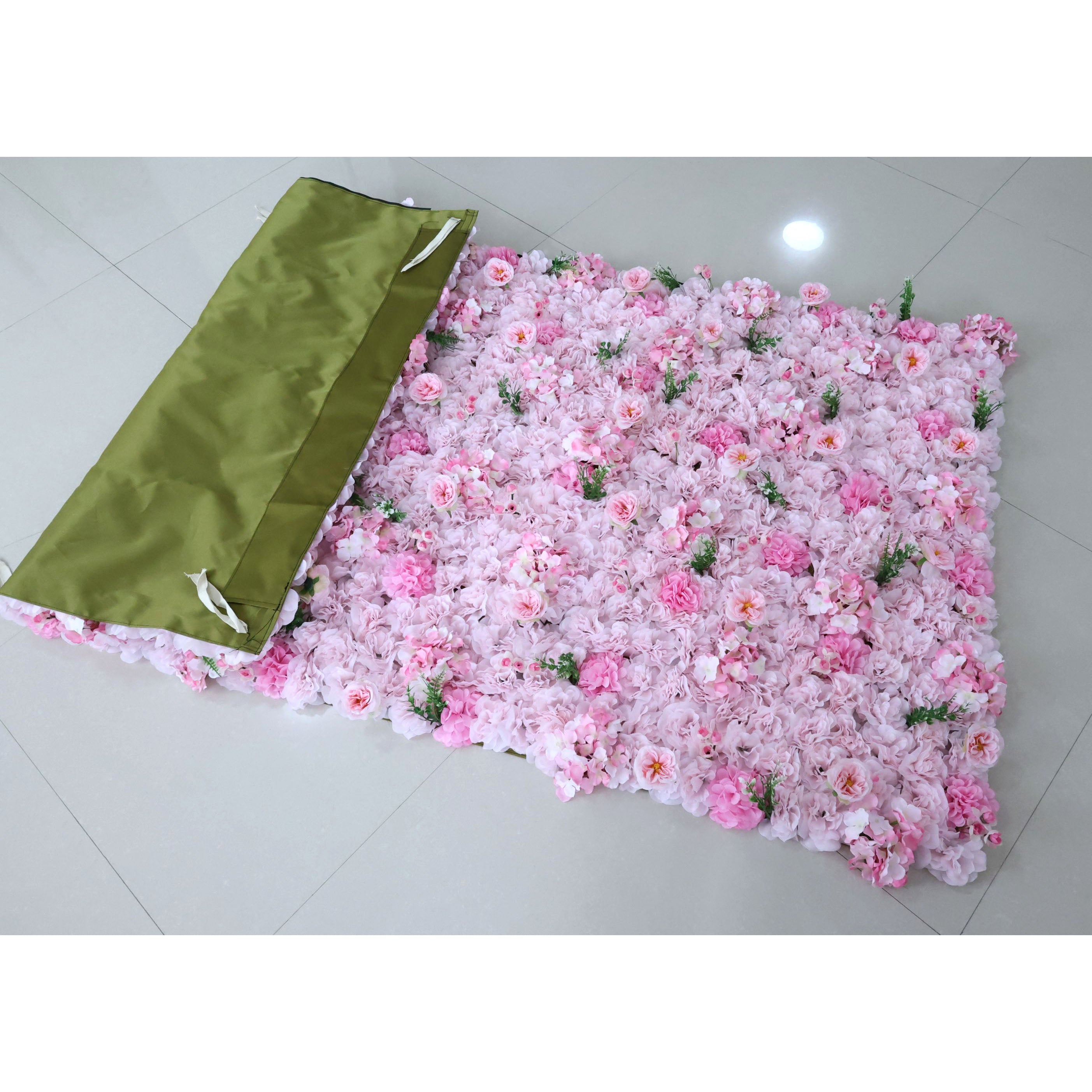 Valar Flowers Roll Up Fabric Artificial Flower Wall Wedding Backdrop, Floral Party Decor, Event Photography-VF-350