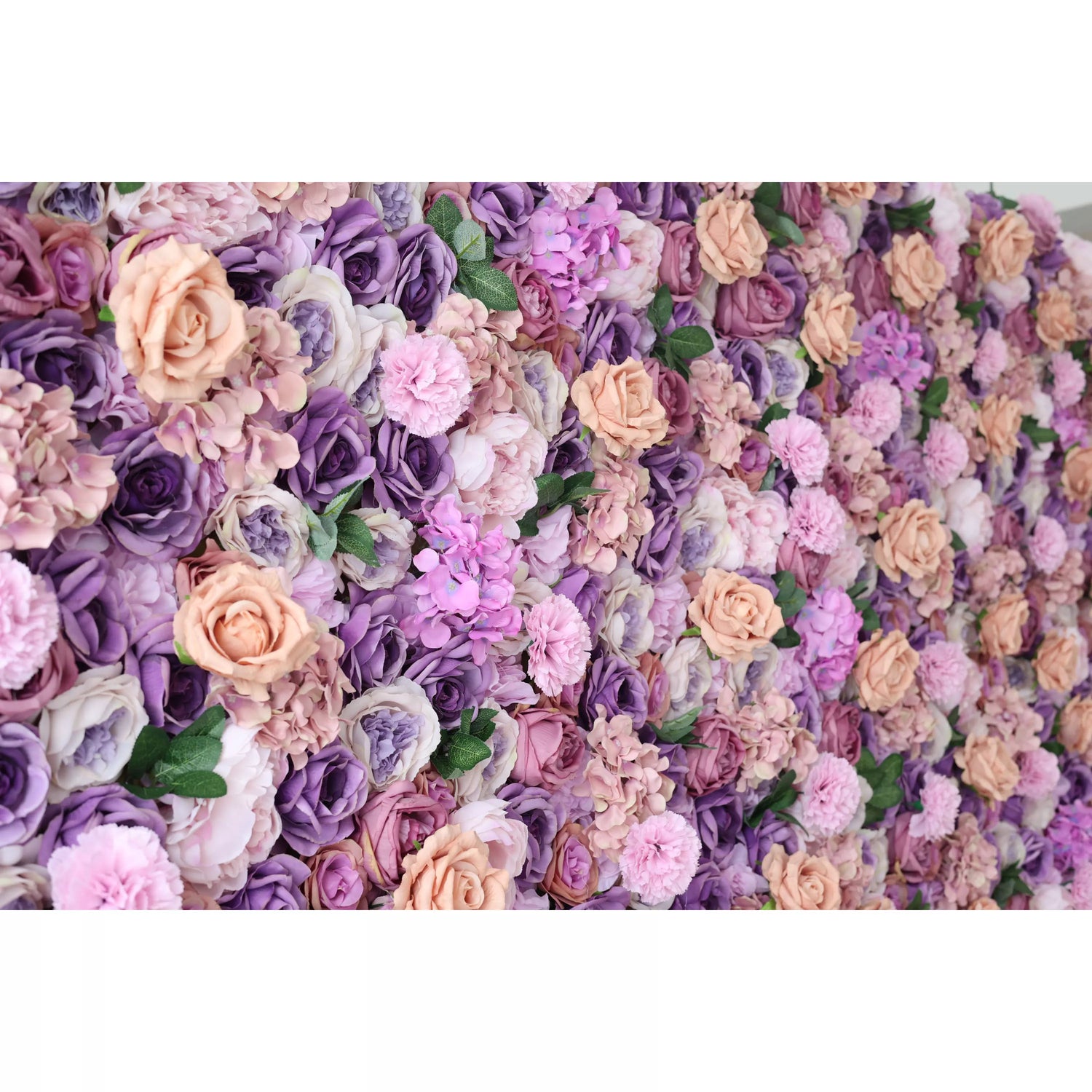 ValarFlowers Artificial Floral Wall Backdrop: Lavish Lavender Lushness - The Radiance of Rosy Romance-VF-250