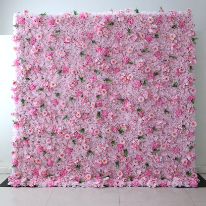 Valar Flowers Roll Up Fabric Artificial Flower Wall Wedding Backdrop, Floral Party Decor, Event Photography-VF-350