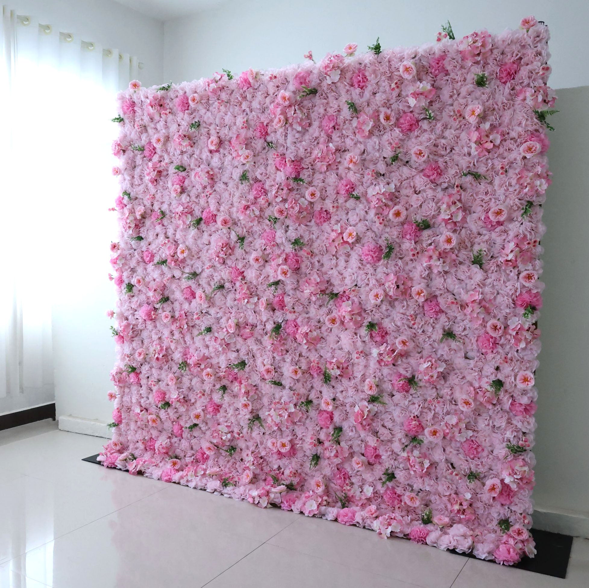 Valar Flowers Roll Up Fabric Artificial Flower Wall Wedding Backdrop, Floral Party Decor, Event Photography-VF-350