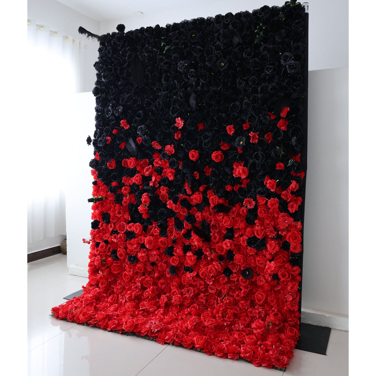 Valar Flowers Roll Up Fabric Artificial Flower Wall Wedding Backdrop, Floral Party Decor, Event Photography-VF-352