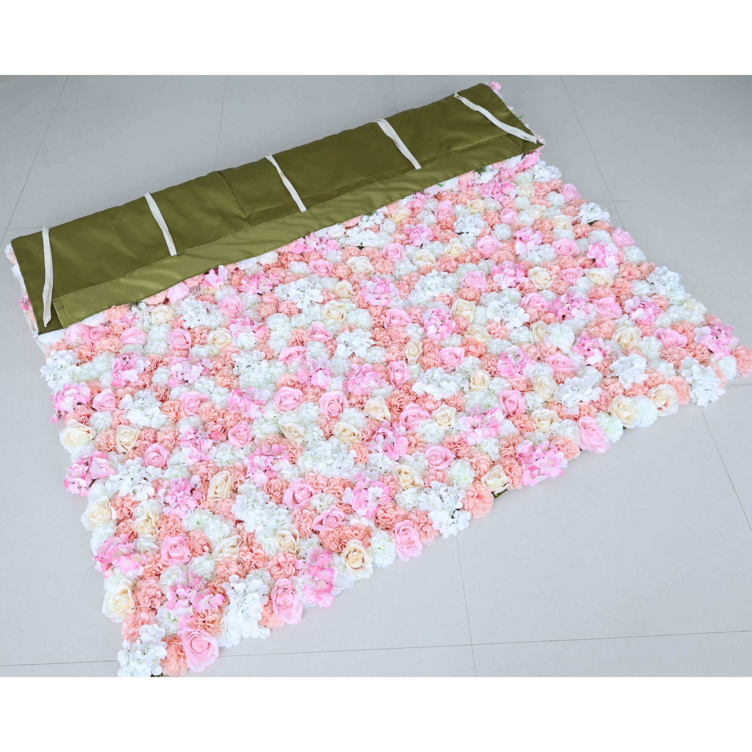 Valar Flowers Roll Up Fabric Artificial Flower Wall Wedding Backdrop, Floral Party Decor, Event Photography-VF-356