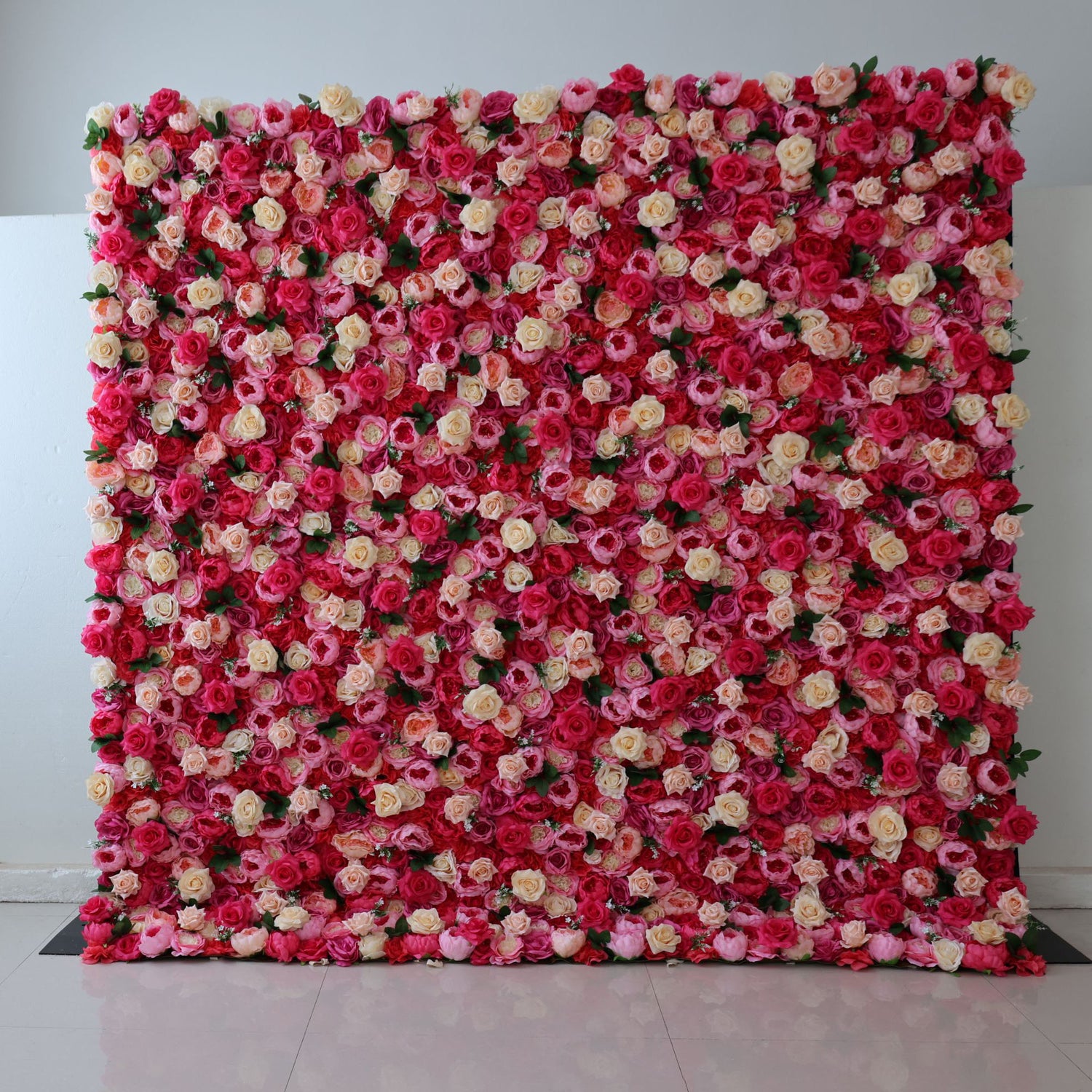 Valar Flowers Roll Up Fabric Artificial Flower Wall Wedding Backdrop, Floral Party Decor, Event Photography-VF-357