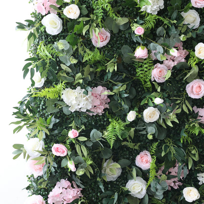 Ethereal Enchantment: Dense Verdant Foliage Meets Pastel Florals – An Idyllic Botanical Wall for Whimsical &amp; Elegant Settings-VF-205-2