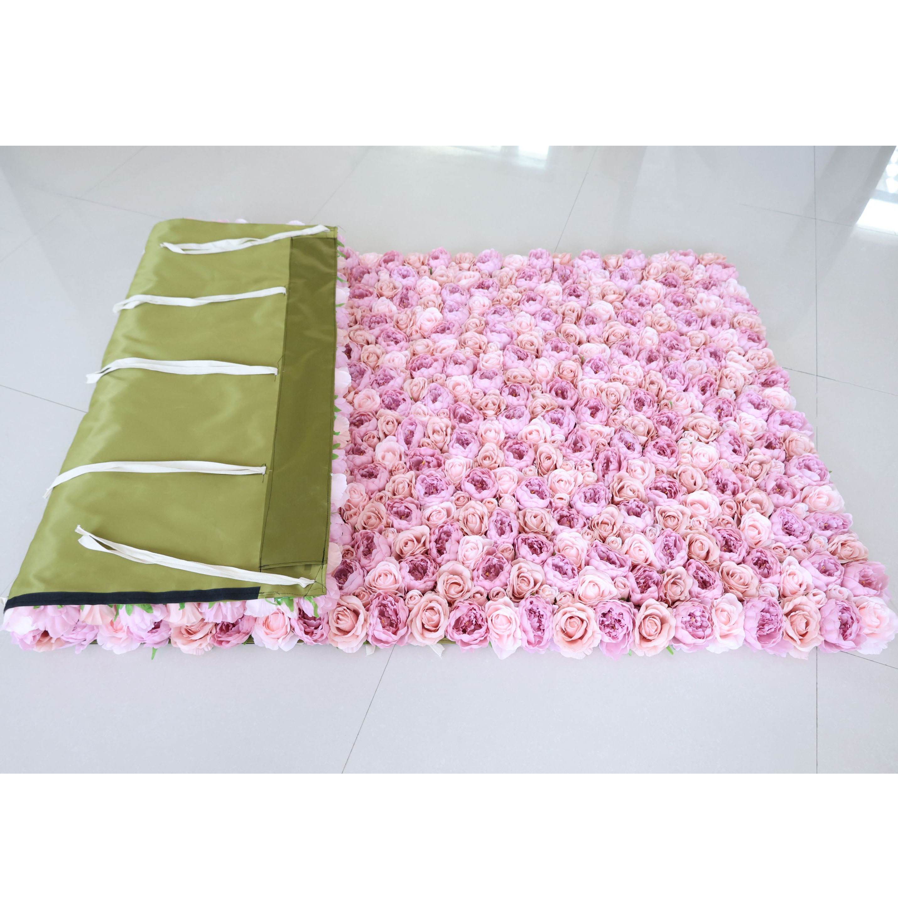 Valar Flowers Roll Up Fabric Artificial Flower Wall Wedding Backdrop, Floral Party Decor, Event Photography-VF-355