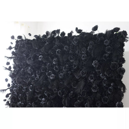 ValarFlowers Fondo de pared floral artificial: Nocturne Noir - The Midnight Enigma Collection-VF-264