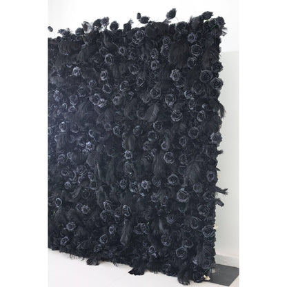 ValarFlowers Fondo de pared floral artificial: Nocturne Noir - The Midnight Enigma Collection-VF-264