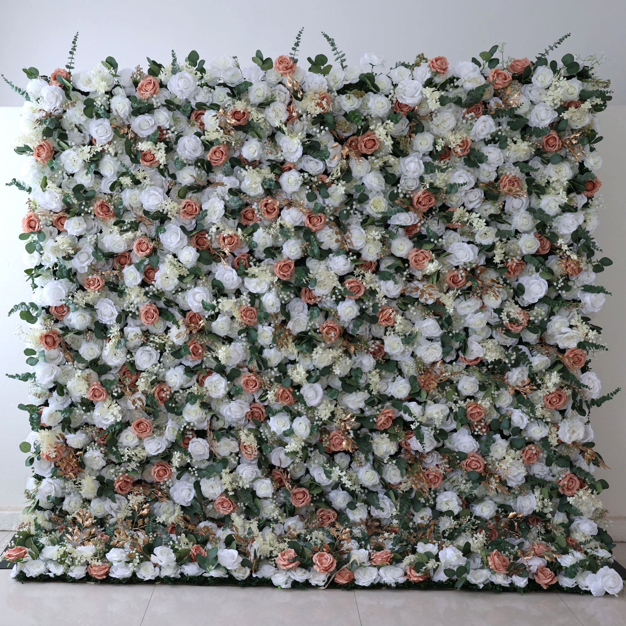 Valar Flowers Roll Up Fabric Artificial Flower Wall Wedding Backdrop, Floral Party Decor, Event Photography-VF-358