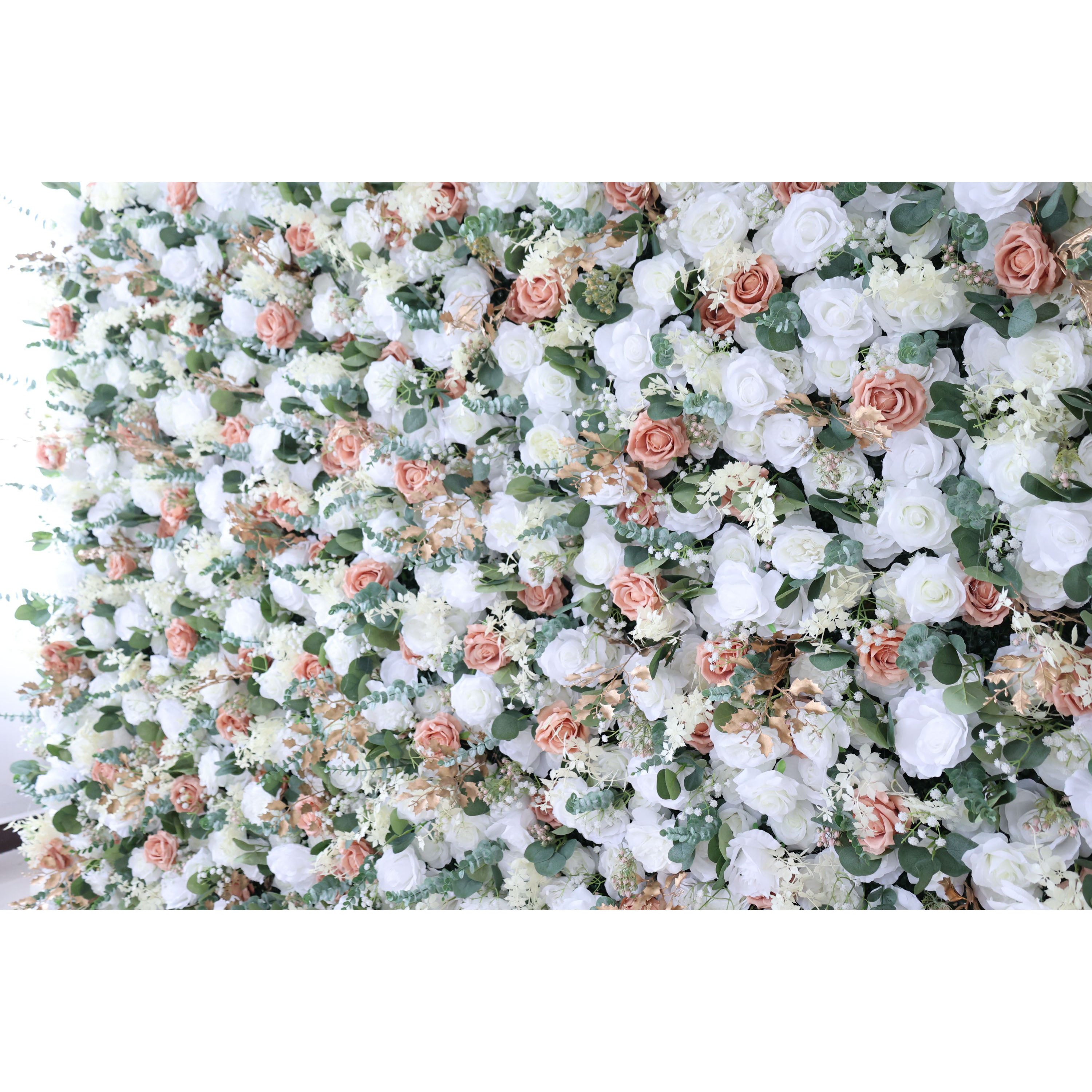 Valar Flowers Roll Up Fabric Artificial Flower Wall Wedding Backdrop, Floral Party Decor, Event Photography-VF-358