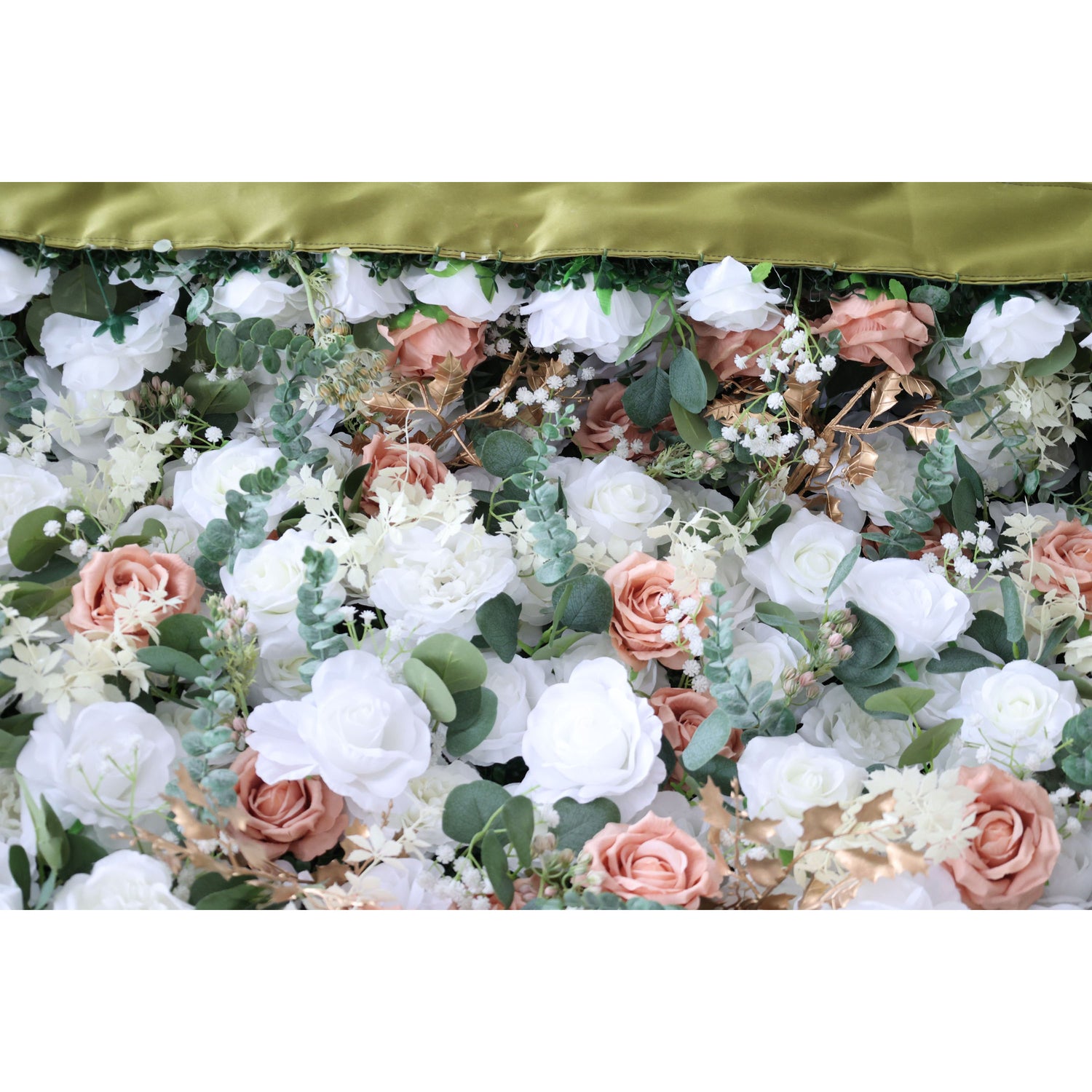 Valar Flowers Roll Up Fabric Artificial Flower Wall Wedding Backdrop, Floral Party Decor, Event Photography-VF-358