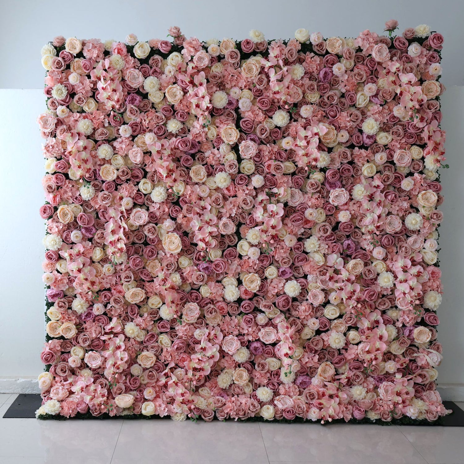 Valar Flowers Roll Up Fabric Artificial Flower Wall Wedding Backdrop, Floral Party Decor, Event Photography-VF-359