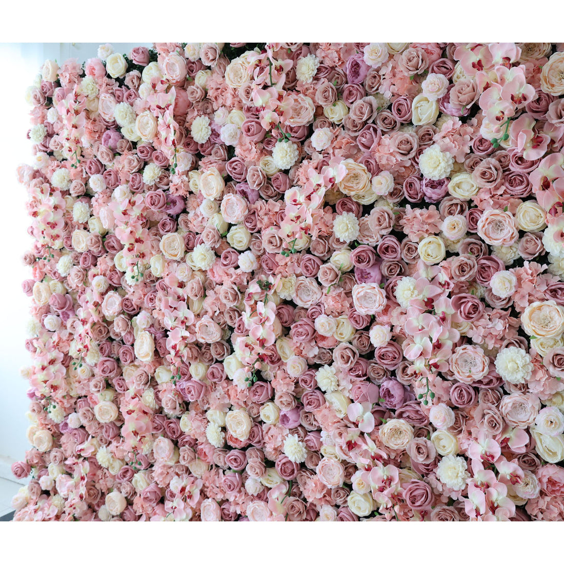 Valar Flowers Roll Up Fabric Artificial Flower Wall Wedding Backdrop, Floral Party Decor, Event Photography-VF-359