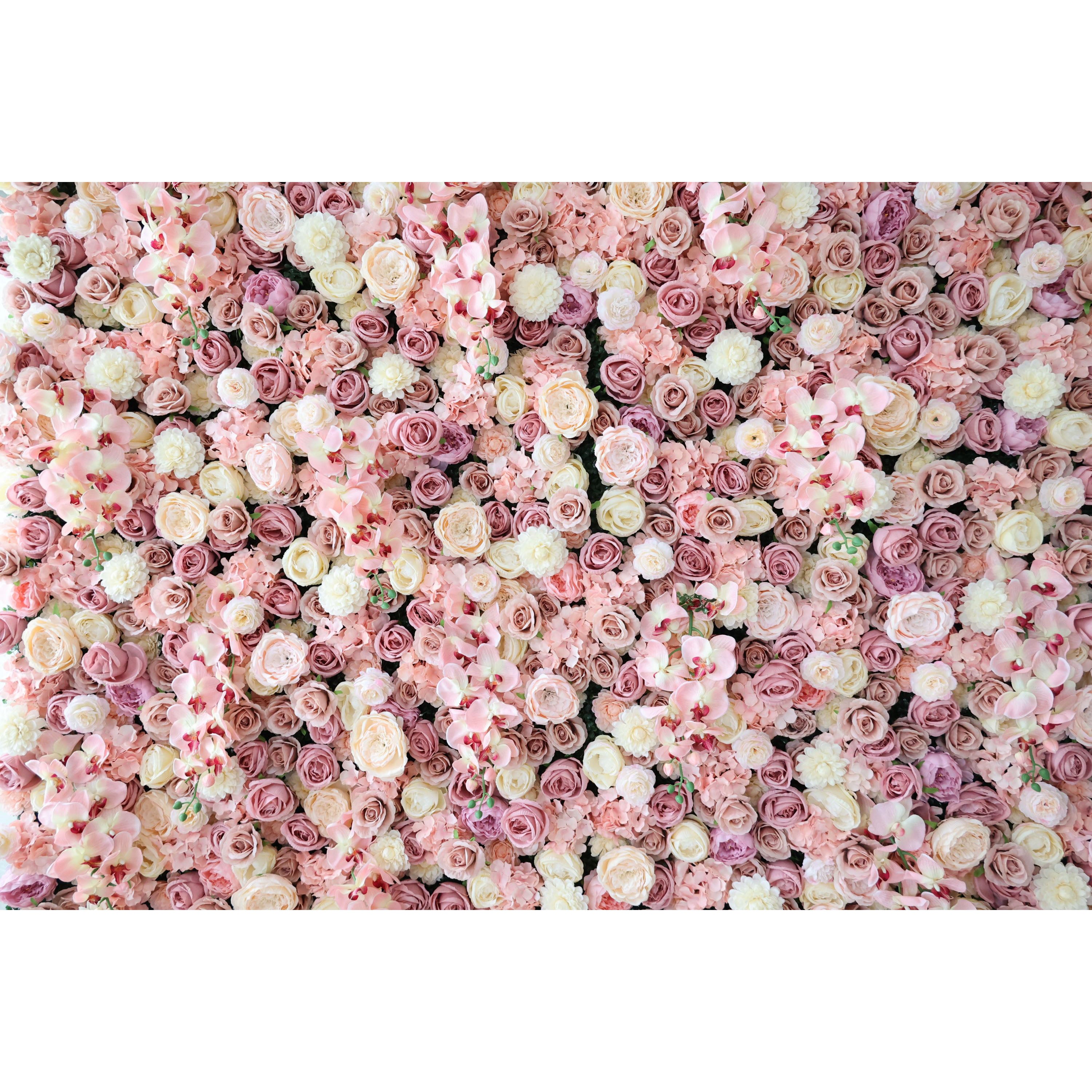 Valar Flowers Roll Up Fabric Artificial Flower Wall Wedding Backdrop, Floral Party Decor, Event Photography-VF-359