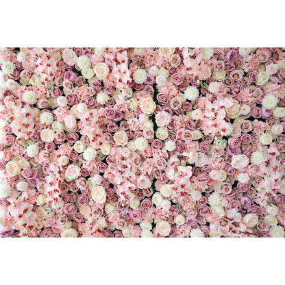 Valar Flowers Roll Up Fabric Artificial Flower Wall Wedding Backdrop, Floral Party Decor, Event Photography-VF-359