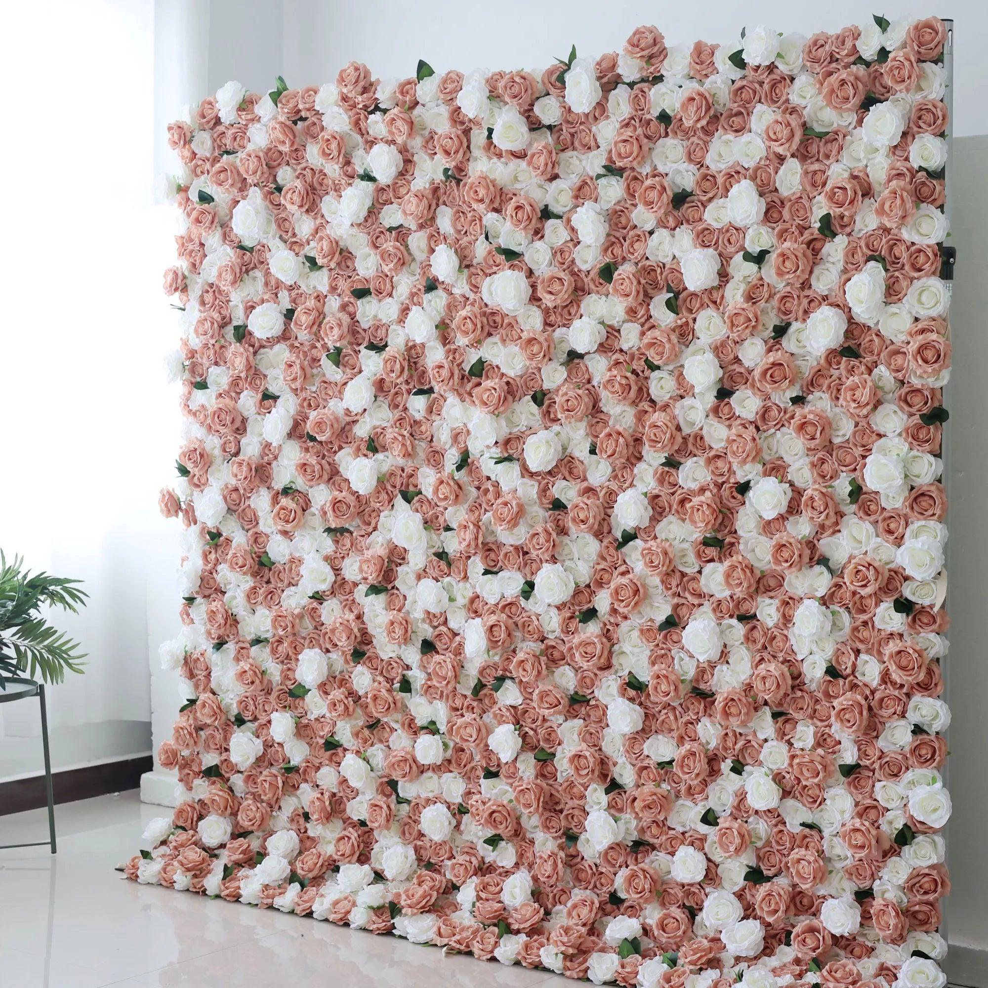 ValarFlowers Backdrop: Embrace the allure of the Vintage Roses - Peach &amp; Ivory Harmony Edition. A symphony of roses in nostalgic hues, this backdrop is a tribute to timeless elegance and love.