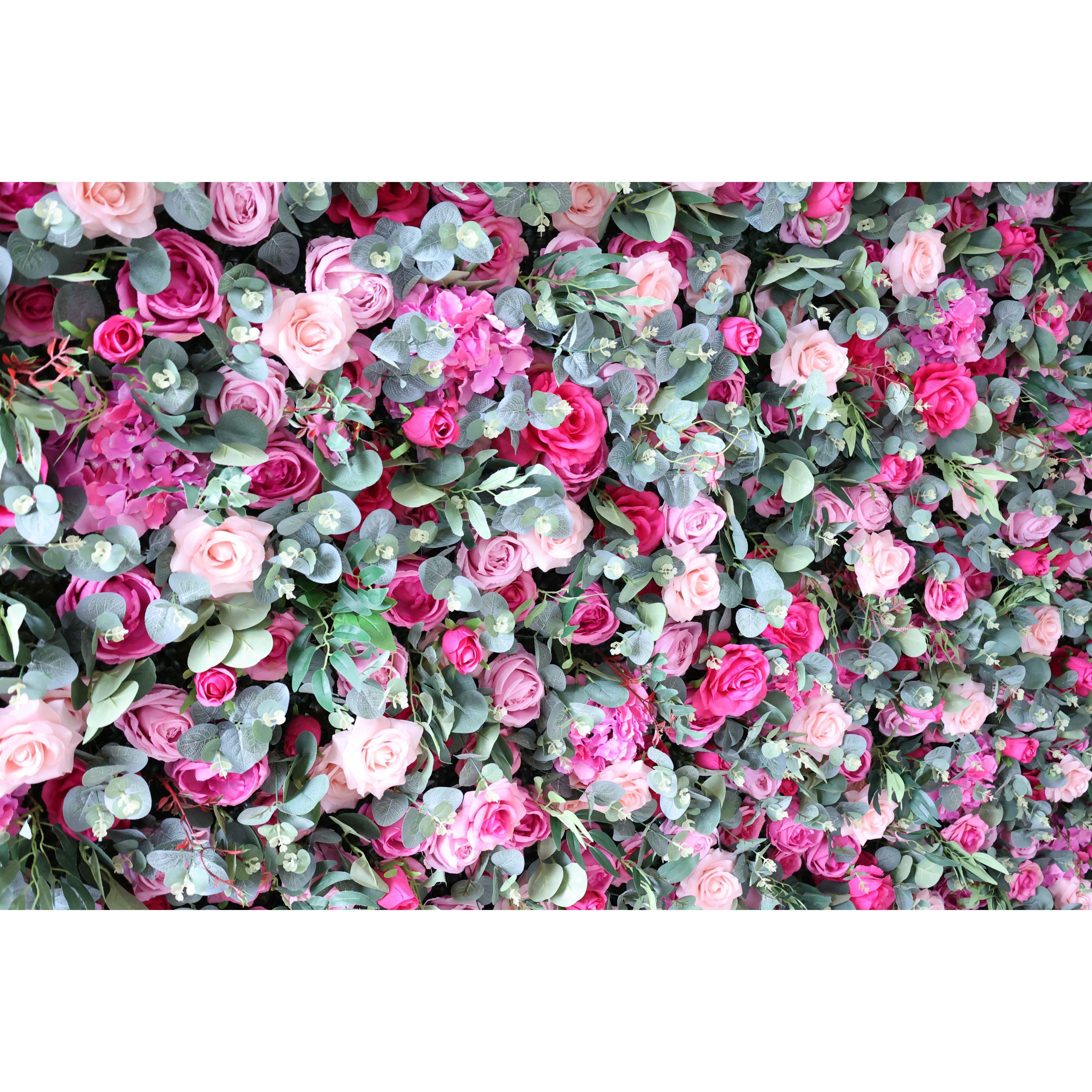 Valar Flowers Roll Up Fabric Artificial Flower Wall Wedding Backdrop, Floral Party Decor, Event Photography-VF-362