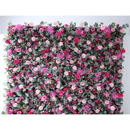 Valar Flowers Roll Up Fabric Artificial Flower Wall Wedding Backdrop, Floral Party Decor, Event Photography-VF-362