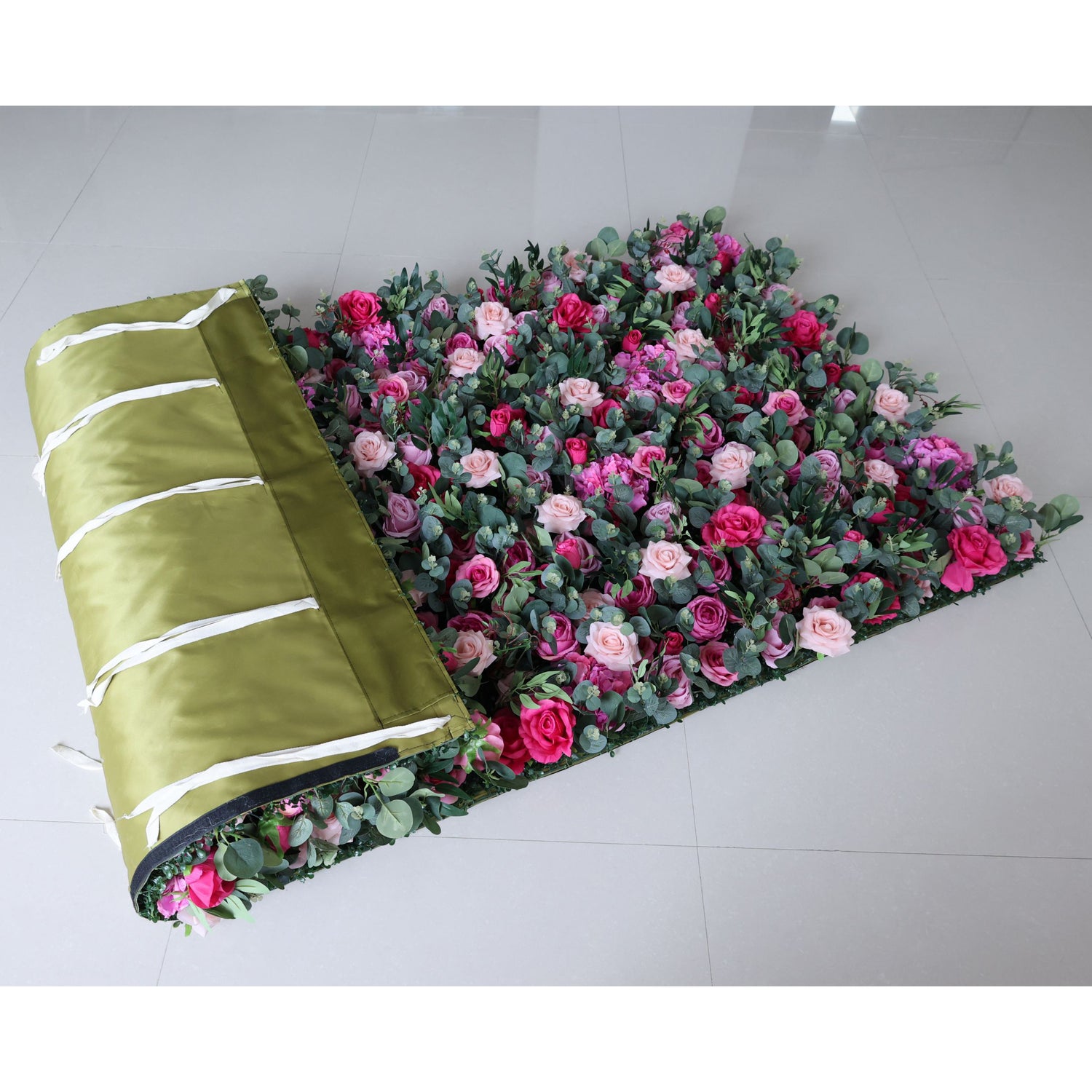 Valar Flowers Roll Up Fabric Artificial Flower Wall Wedding Backdrop, Floral Party Decor, Event Photography-VF-362