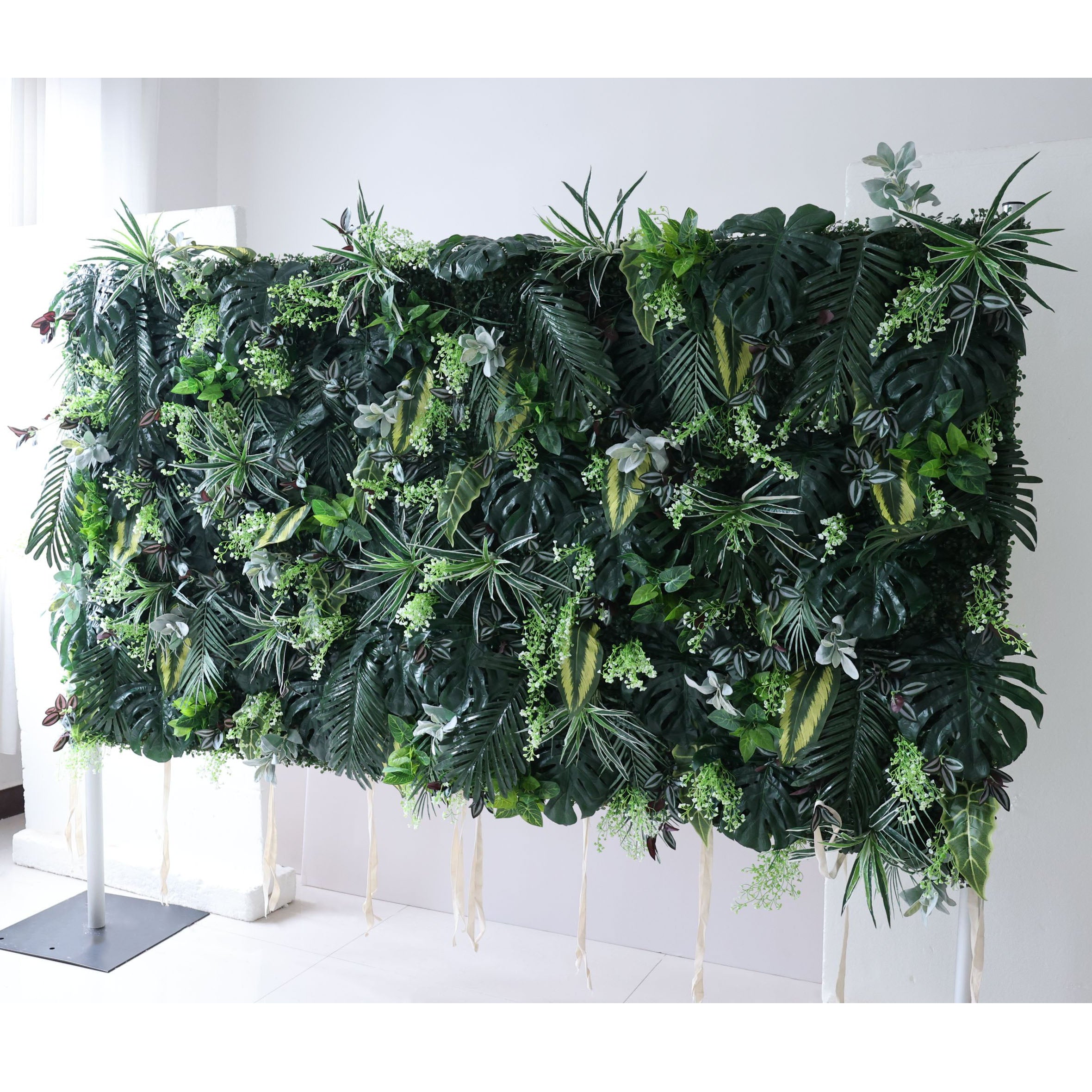 Valar Flowers Roll Up Fabric Artificial Green Leaves Flower Wall Wedding Backdrop, Floral Party Decor, Event Photography-VF-363