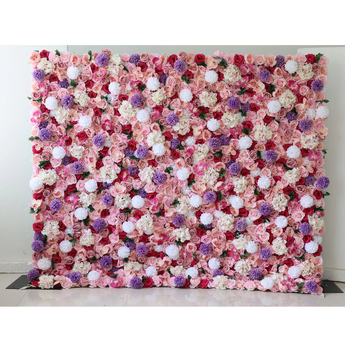 ValarFlowers Artificial Floral Wall Backdrop: Springtime Symphony - A Lush Mélange of Rosy Delights-VF-272