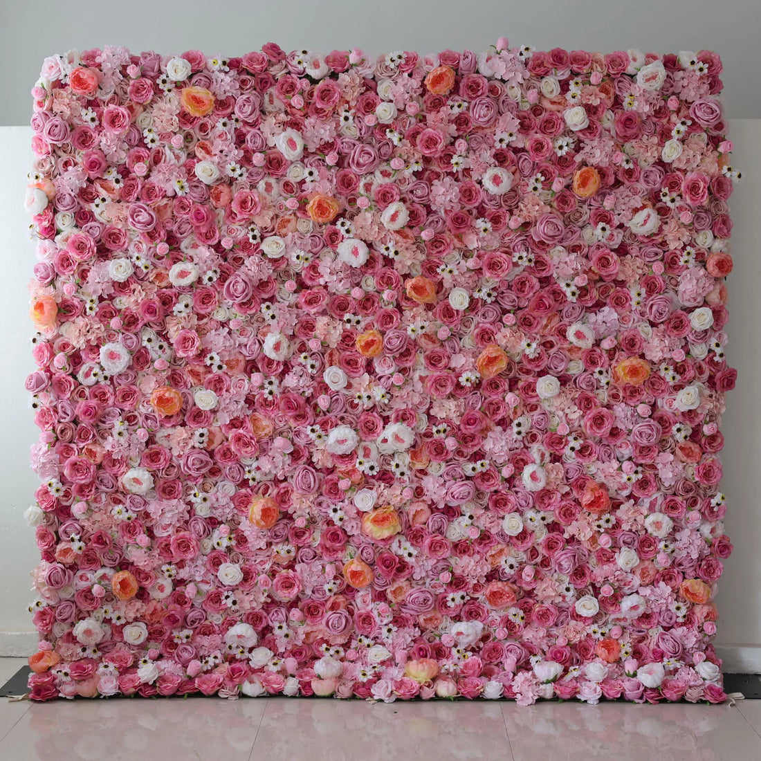 Valar Flowers Roll Up Fabric Artificial Flower Wall Wedding Backdrop, Floral Party Decor, Event Photography-VF-122